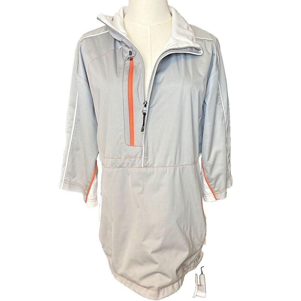 Antigua Men’s Size L Gray Tradition Spring Windbreaker Golf Jacket 1/2" Zip